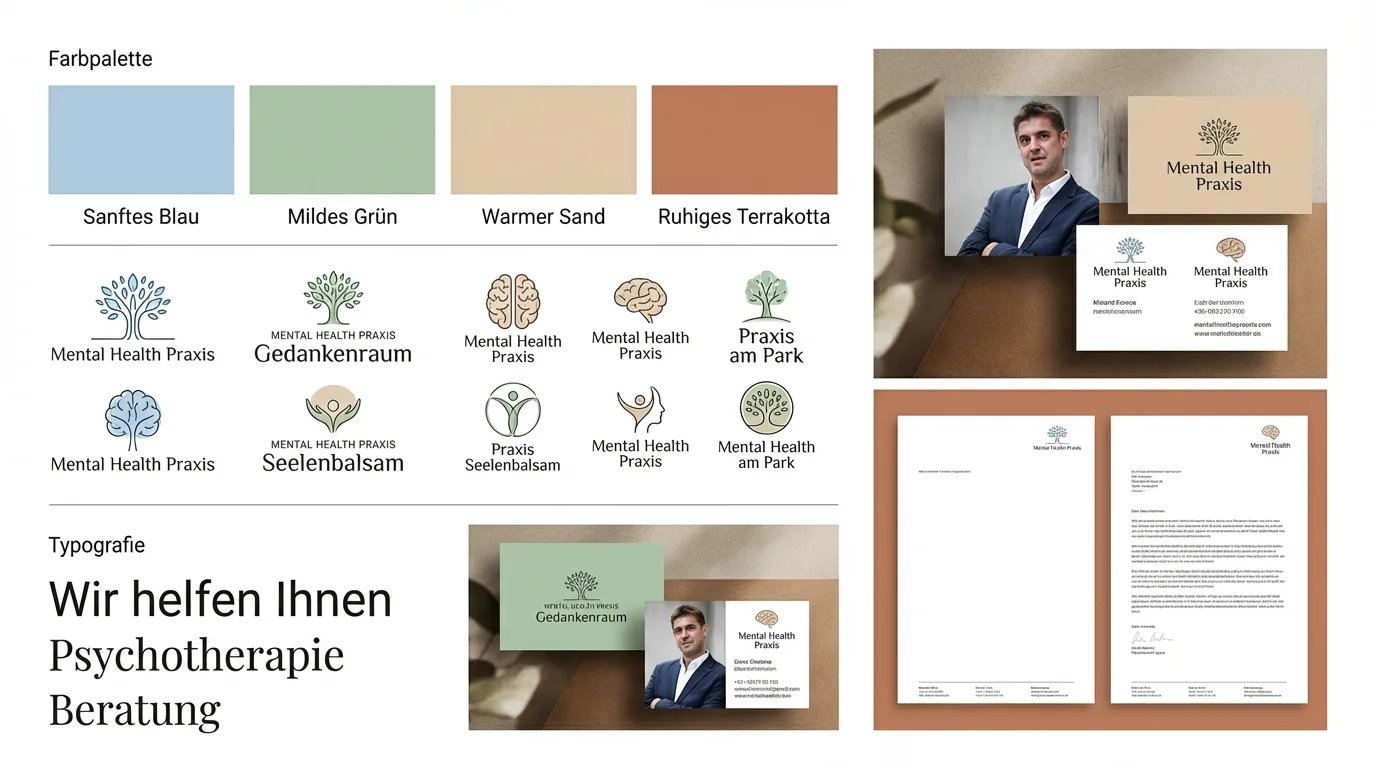 Markenberatung Moodboard – Konzeptentwicklung, Corporate Design und Positionierung für Therapeuten-Praxis